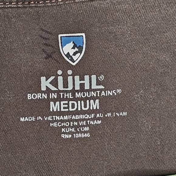 Kuhl Men's Medium Plaid Flannel Button Down Shirt - Brown, Gray, White - Picture 2 of 9